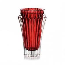 Rogaska Vase H. 25 cm Red “Crown Jewel” in Crystal ...