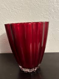 Ruby Red Teleflora Flower Vase Large Ribs 6.5" - Etsy