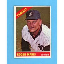1966 Topps #365 Roger Maris New York Yankees Baseball Card ...