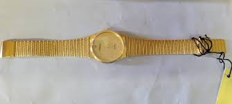 NOS Womens Lucien Piccard Real Diamond Gold Tone Dial ...