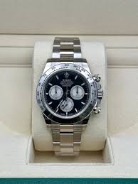 Rolex White Gold Daytona - Fixed Bezel - Black And Steel ...