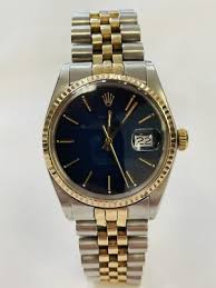 Rolex Vintage 16013 Datejust Blue Dial Men's Watch 36 mm Jubilee Band | eBay