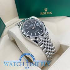Rolex 126234 Stainless Steel Datejust 36mm Fluted Bezel Black Index Dial Jubilee | eBay