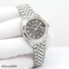 Rolex 279174 Datejust with Dark Grey Stick Dial on Jubilee - DavidSW