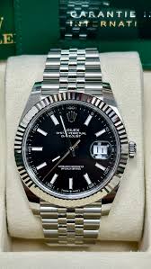 Rolex Datejust 41mm Fluted Bezel Black Index Dial Jubilee ...