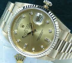 Rolex Day-Date 36 UN-WORN Boxes Papers Champagne Diamond ...