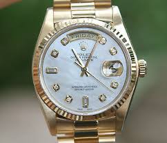 ROLEX MENS OR LADIES PRESIDENT 36mm DIAMOND MOTHER of PEARL ...