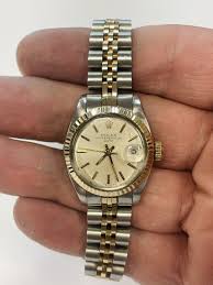 Rolex Date 6917 26mm 18k / SS Ivory Dial Jubilee Ladies ...
