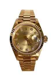 Pre-Owned Rolex 26 mm Yellow Gold Datejust with President ...