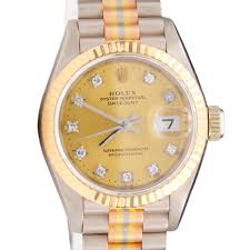Ladies Rolex 18K White Yellow Rose Gold Datejust President ...