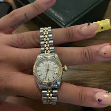 Pre owned Rolex date just 26mm stainless steel case... | Depop