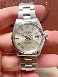 Mens Rolex Oyster Perpetual Date Stainless Steel Silver Dial 34mm Watch | eBay