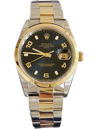 Mens Rolex Two-Tone 18K/SS Date Blue Arabic 15203 (SKU ...