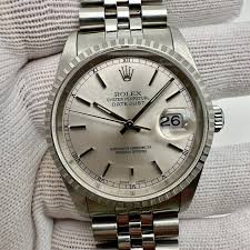 Rolex Datejust 16220 36mm No Holes Steel Silver Dial ...