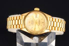 Ladies Rolex 18K Yellow Gold Datejust President Watch Champagne Dial 6917 (SKU 7563617AMT) -