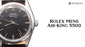 Mens Rolex Stainless Steel 5500 Air-King Watch Black Dial ...