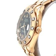 Rolex Lady-Datejust Pearlmaster 34mm 18k Rose Gold Diamond ...