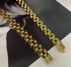 Vintage Jewelry Hip Hop Gold Mesh Necklace - Stainless Steel