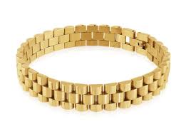 Italgems Steel Gold IP Rolex Link Bracelet 001-345-03775 ...