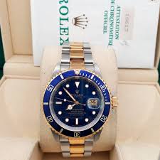 Rolex Submariner Date 40mm Blue Dial Yellow Gold/Steel Watch ...