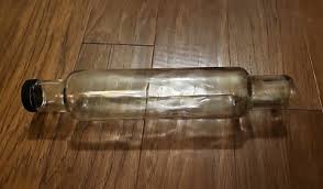 CLEAR GLASS FILLABLE ROLLING PIN WITH BLACK CAP SCREW LID | eBay