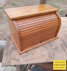 Mid Century Solid Oak Bread Box | eBay