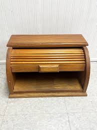 Vintage Roll Top Wooden Bread Box - Etsy Canada