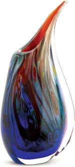 Art Glass Vase 5.37x2.75x10.37,Roses Home Desktop Office ...