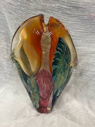 David Lotton 2006 Signed Art Glass Organic Double Mouth ...