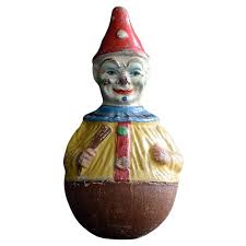 Antique German Papier Mâché Roly Poly Clown Toy by Schoenhut ...