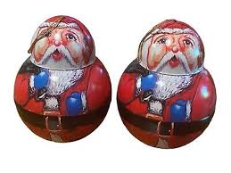 Vintage Santa Claus Figurine Metal Like Tin Box Candy ...
