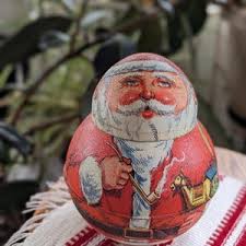 Vintage Santa Tobacco Tin: Bristol Ware Roly Poly Christmas ...