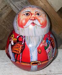 Vintage 70s Figural Santa Claus Candy Tin Decor - Etsy