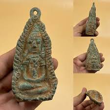 Ancient Near Eastern Bronze Buddha Engraved Big Pendant ...