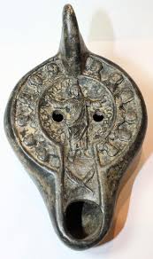 Ancient Roman North African terracotta oil lamp with Jesus c.4th century AD | #1724885169