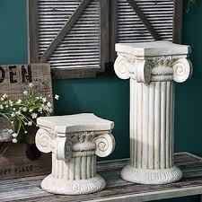 OwMell Roman Pillar Greek Column Statue Display Pedestal Stand Figurine Sculpture, Indoor Outdoor Home Garden Decoration, 10.5 by 9.5 by 9.5 Inch: Buy Online at Best Price in UAE - Amazon.ae