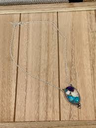 Handmade Sterling Silver & Purple Dream Mojave Heart Necklace