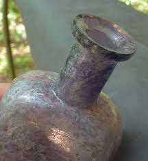 SUNROOM DECORATOR Bottle-rectangular Medicine-footed Base-dark Amethyst-1880s - Etsy