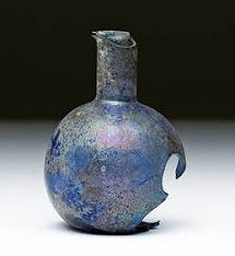 Rare Roman Cobalt Blue Glass Unguentarium