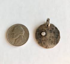 Hammered Disc with Diamond and Gold Bezel Pendant – Trends & Traditions Boutique