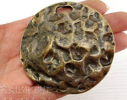 Hammered Pendant Antique Bronze Plated Pendant (74mm) G21678 - Etsy Singapore