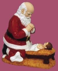Santa Kneeling Before the Manger Christmas Decoration - St ...