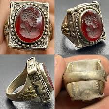 Beautiful Roman Old Carnelian Intaglio Stone Solid Silver ...