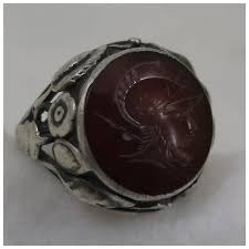 Antique Sterling Silver Carnelian Intaglio Ring Size 5.5 ...