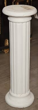 Lot - White composition columnar form pedestal