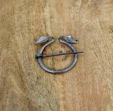 Celtic Antique Looking Leafed Penannular Brooch, Cloak Pin ...