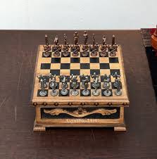 Personalized Puzzle Boxed Chess Board With Key with Egyptian ...