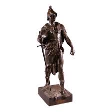 Huge Antique French Bronze Roman Soldier Sculpture by ...