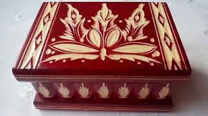 New red wooden wizard jewelry puzzle magic box brain teaser ...