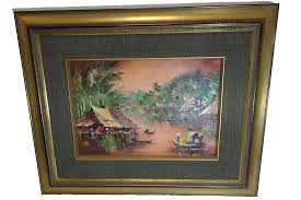 Original NK.(Nitkit) Kampan River Landscape Oil Painting on Board Listed Artist | eBay